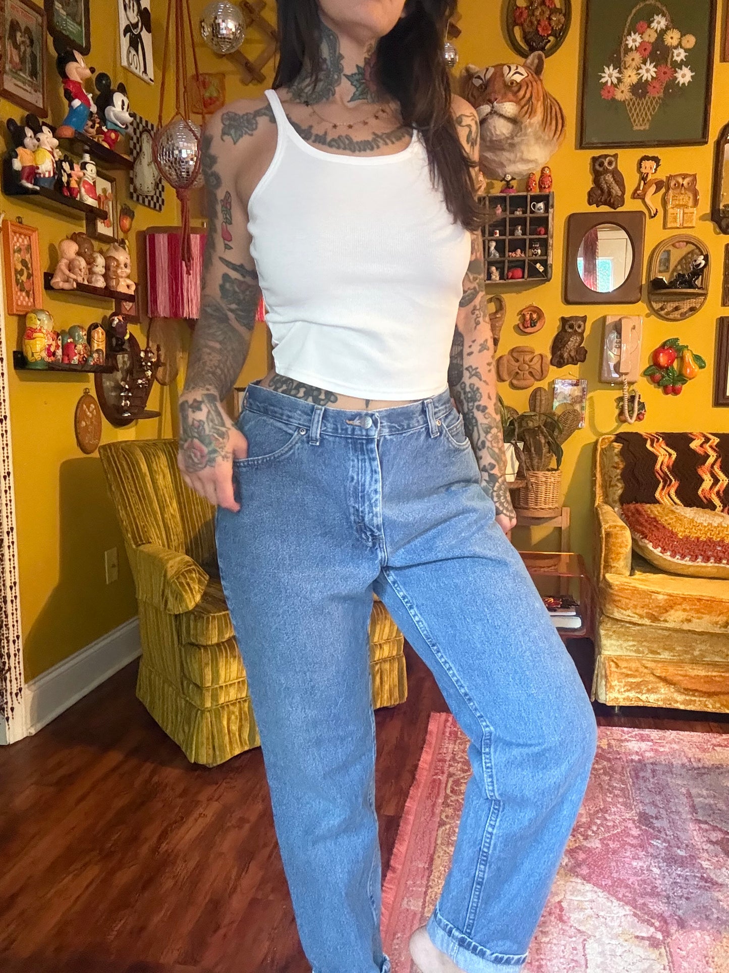 Marlboro 31" Embroidered Vintage Chic Denim Jeans