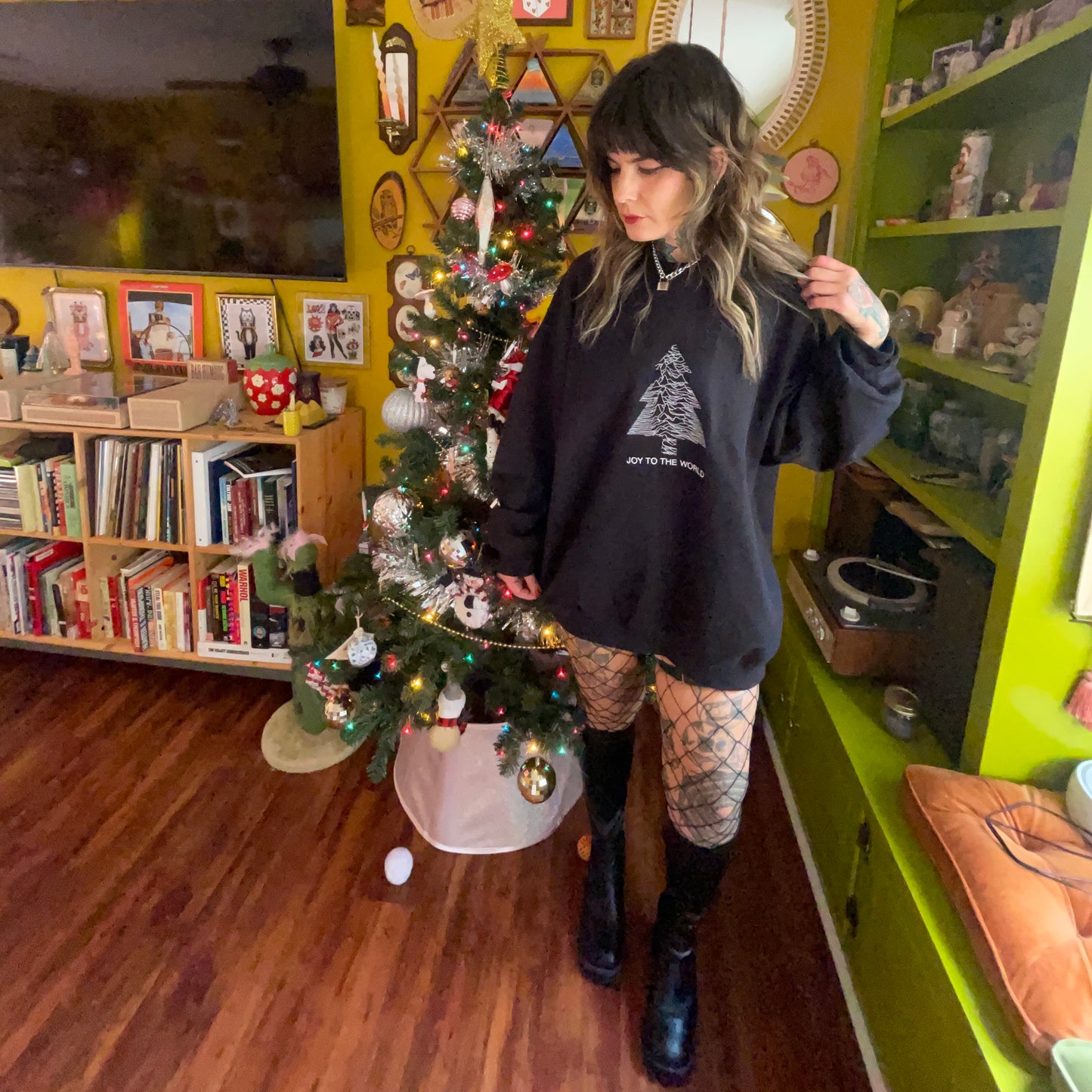 Joy To The World Embroidered Sweatshirt