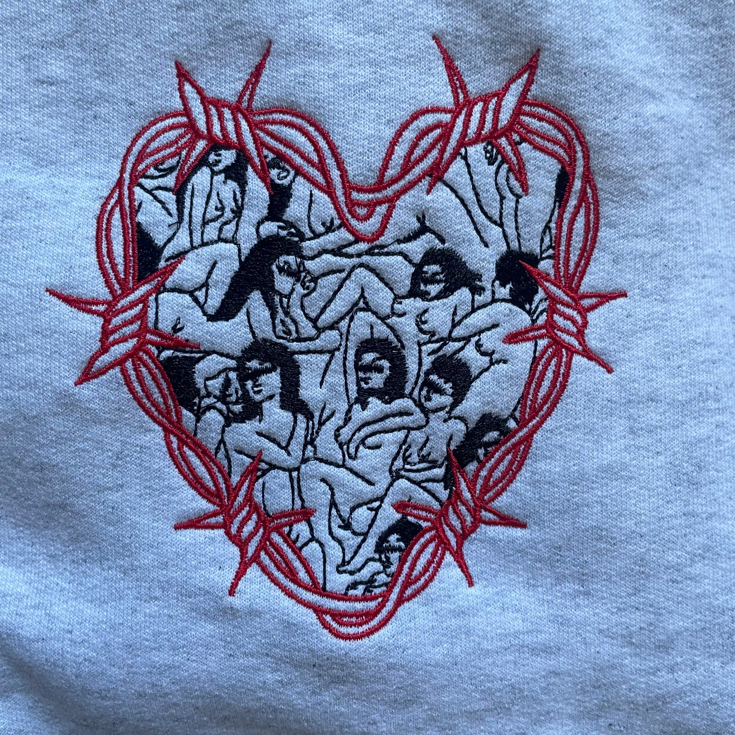 Barbed Heart Embroidered Unisex Crewneck Sweatshirt