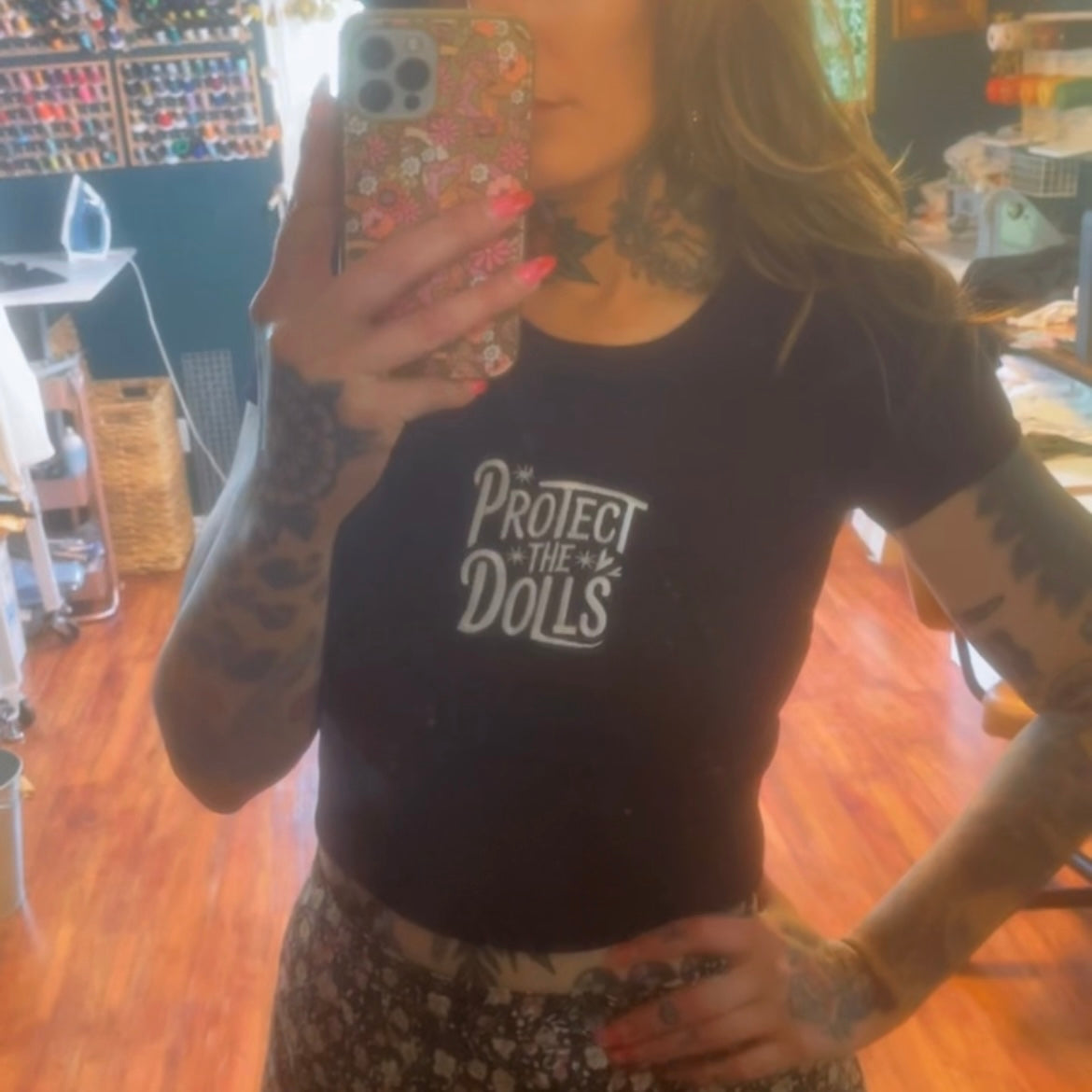 Protect The Dolls Embroidered Baby Tee Unisex T-Shirt