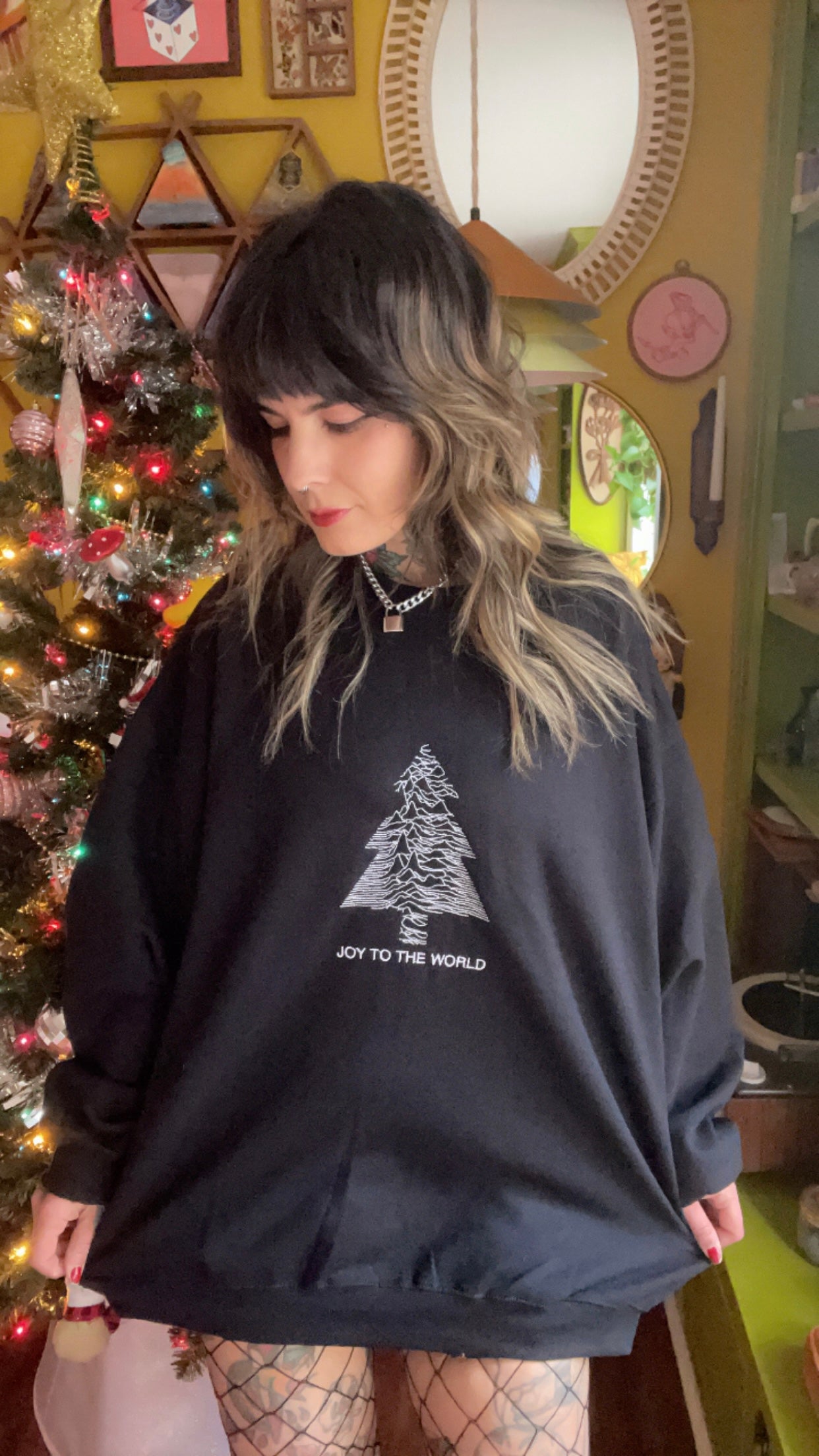 Joy To The World Embroidered Sweatshirt