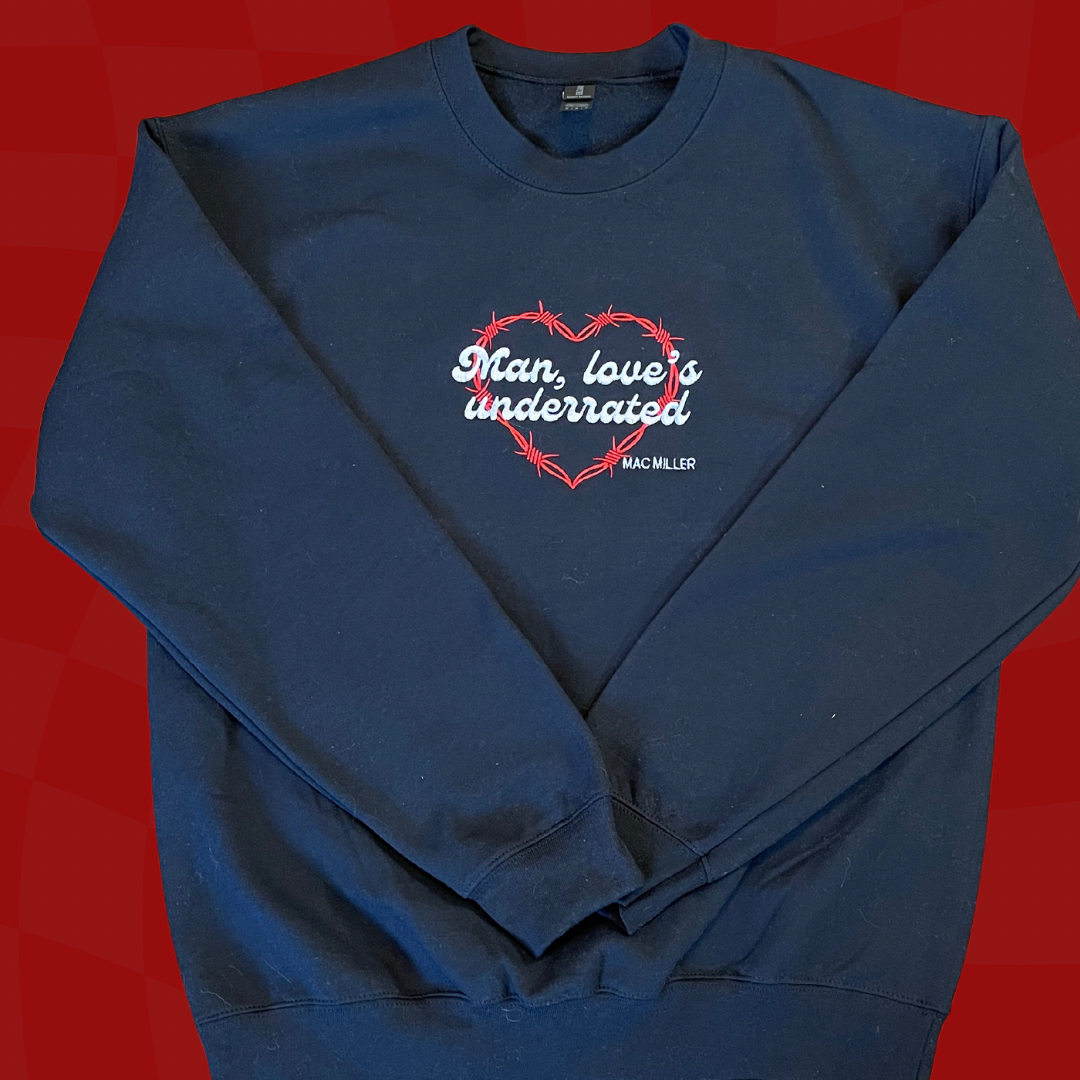 Man, Love's Underrated Barbed Wire Embroidered Unisex Crewneck Sweatshirt