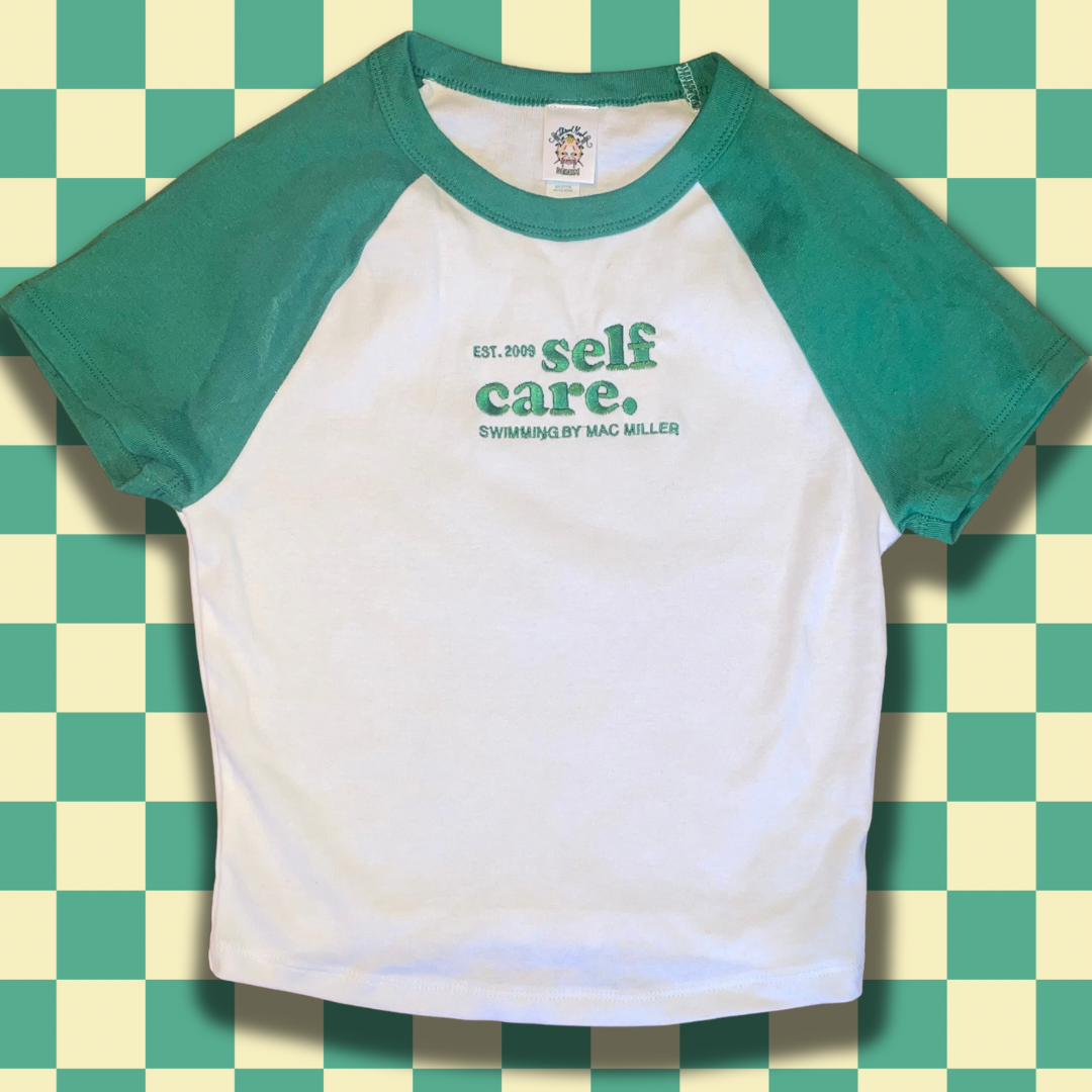 Green Embroidered Baby Doll Crop Top