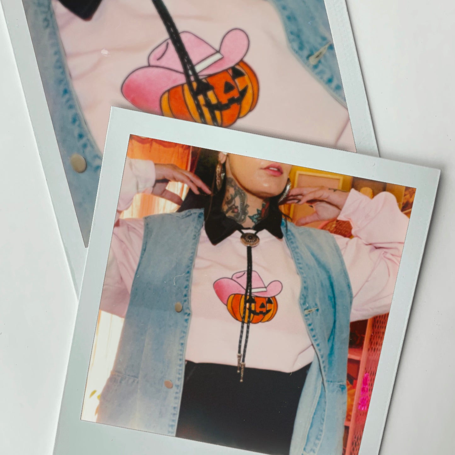 Honky Tonk Pumpkin Embroidered Unisex Crewneck Sweatshirt
