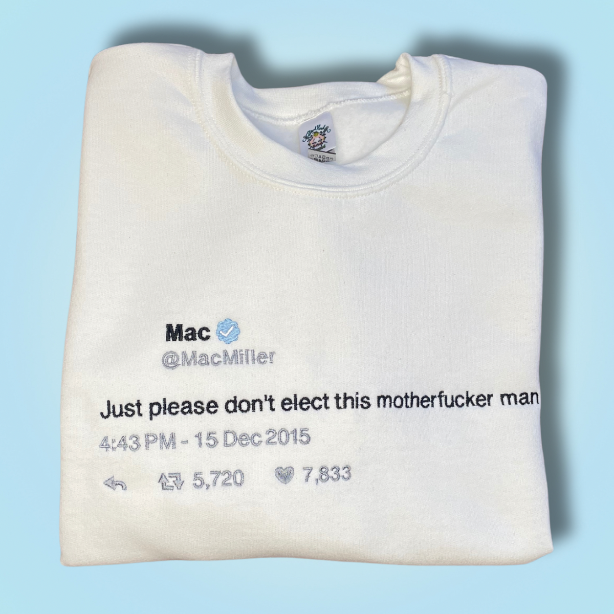 Please Don't Elect This Mf'r Embroidered Unisex Crewneck Sweatshirt