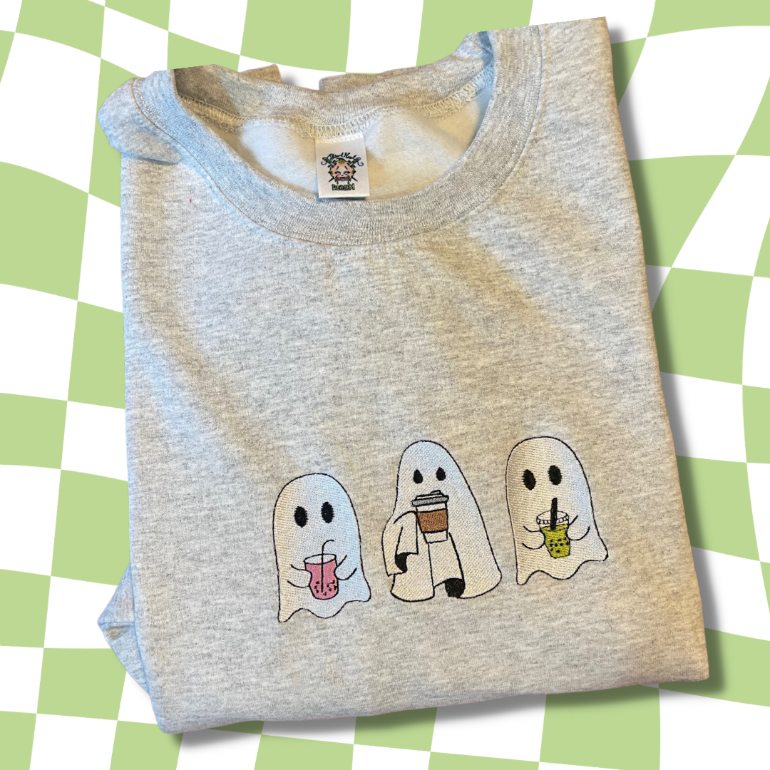 Thirsty Ghouls Embroidered Crewneck Sweatshirt