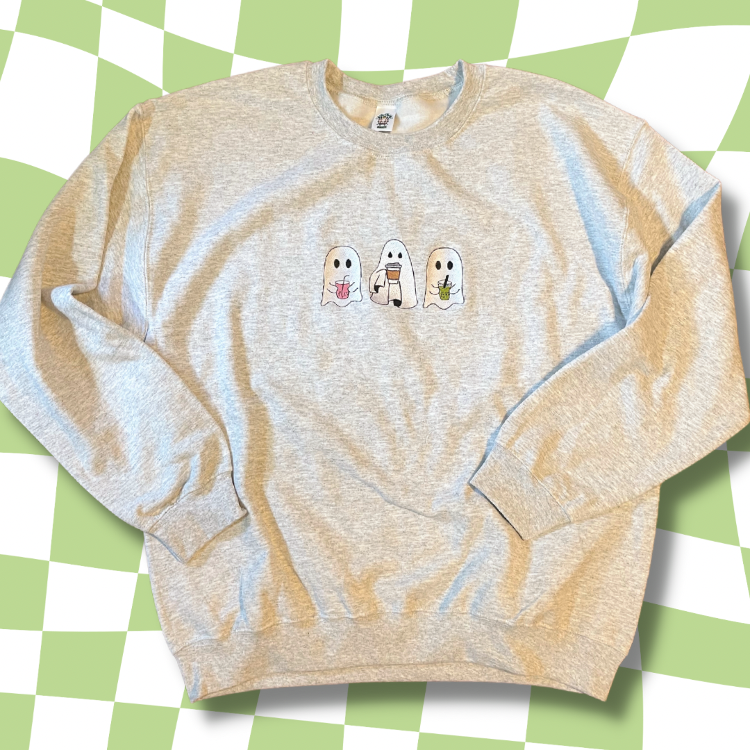 Thirsty Ghouls Embroidered Crewneck Sweatshirt