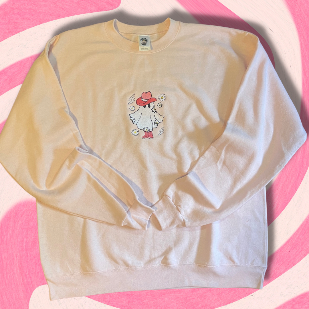 Let's Go Ghouls Embroidered Unisex Crewneck Sweatshirt