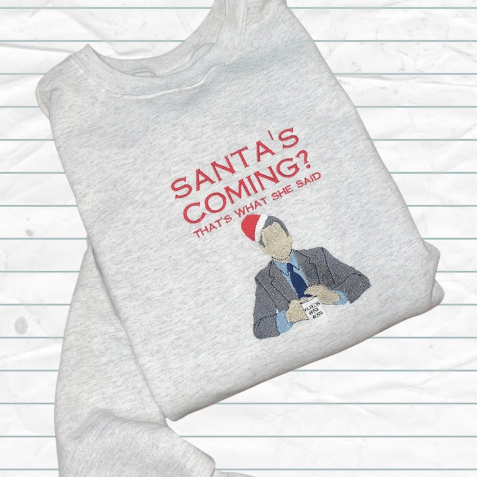 The Office Michael Scott Embroidered Holiday Crewneck Sweatshirt