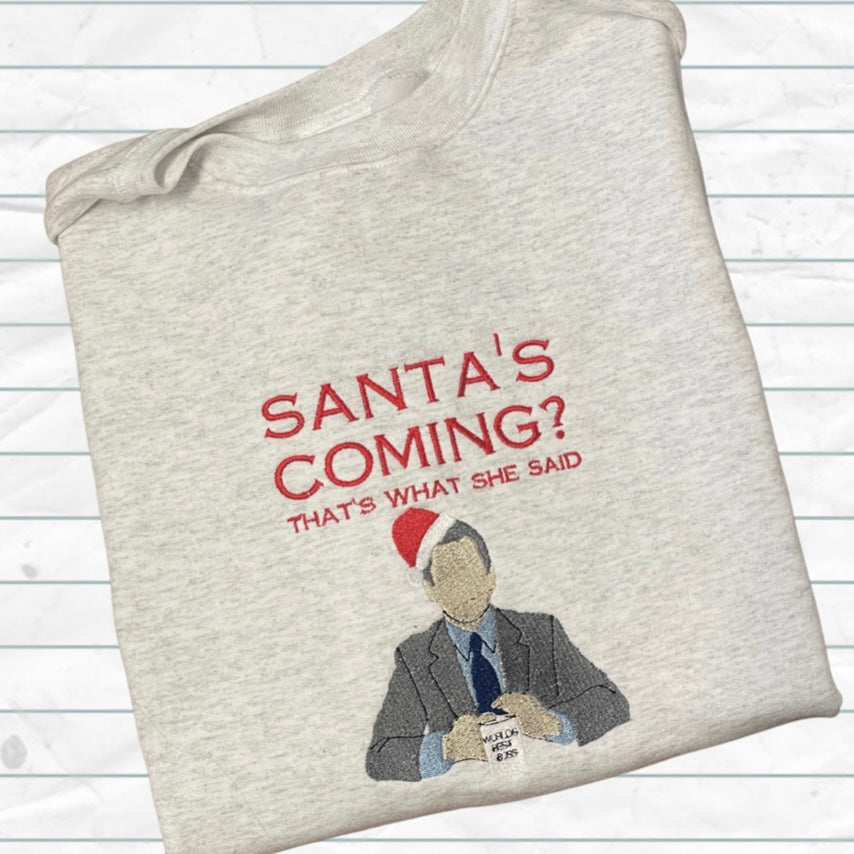 The Office Michael Scott Embroidered Holiday Crewneck Sweatshirt