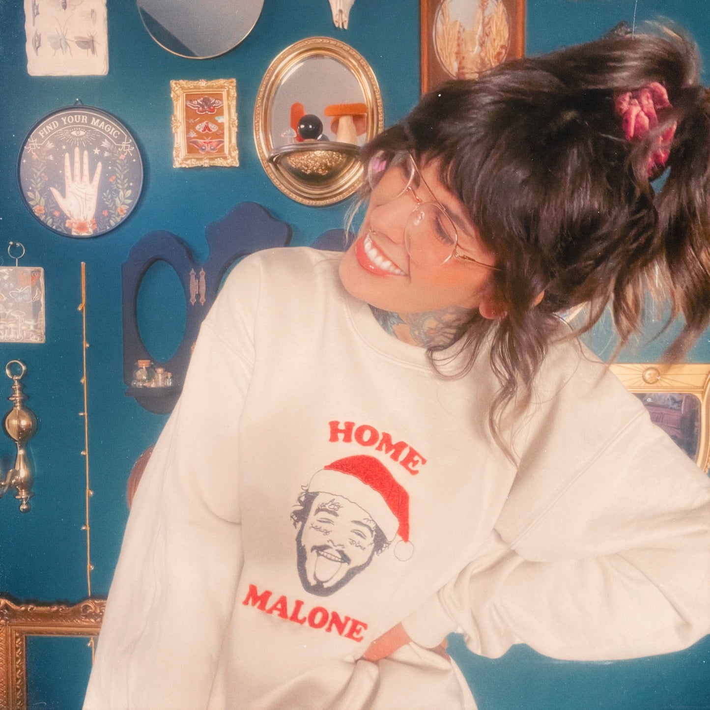 Home Malone Embroidered Holiday Sweatshirt