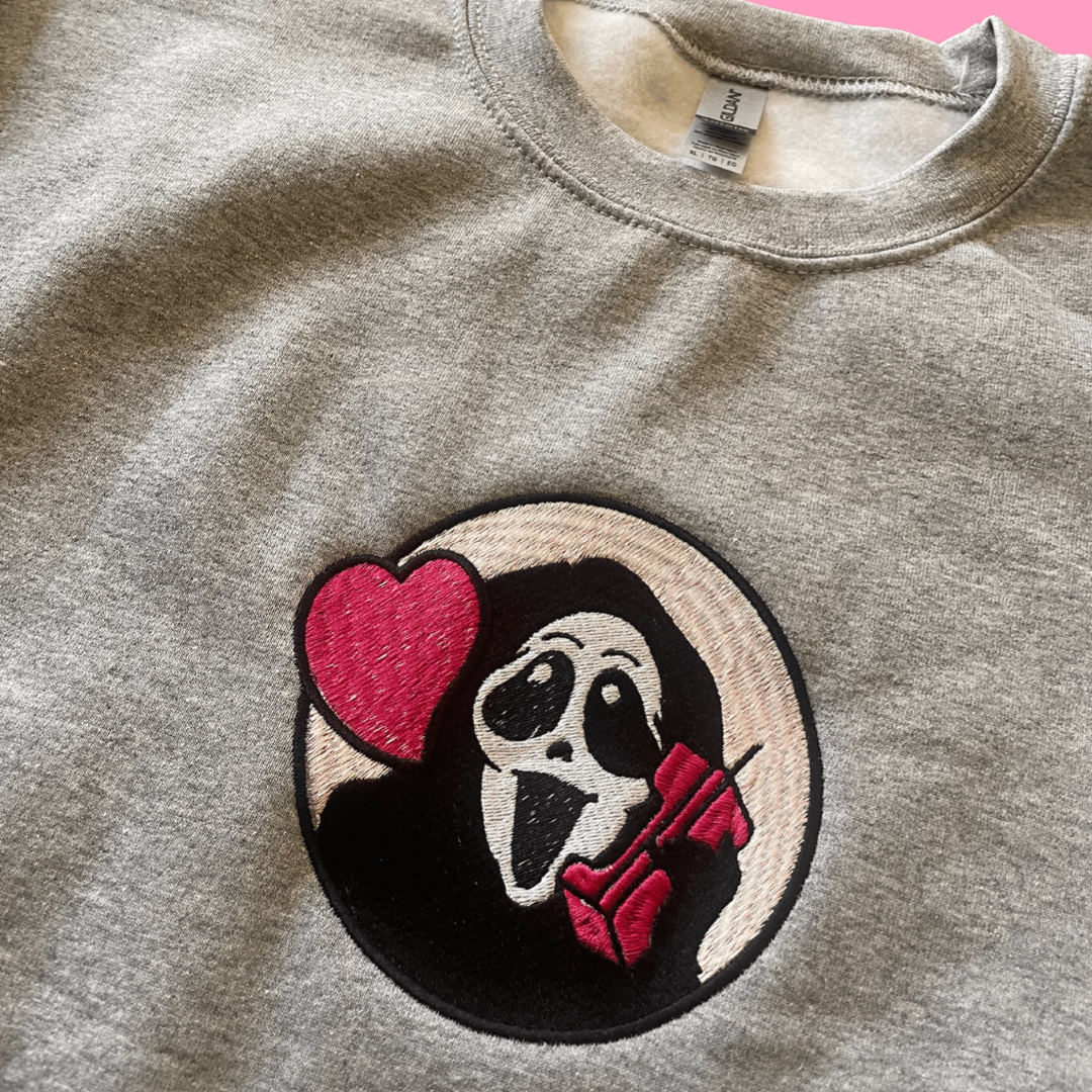 Cutesy Ghostface Embroidered Crewneck Sweatshirt