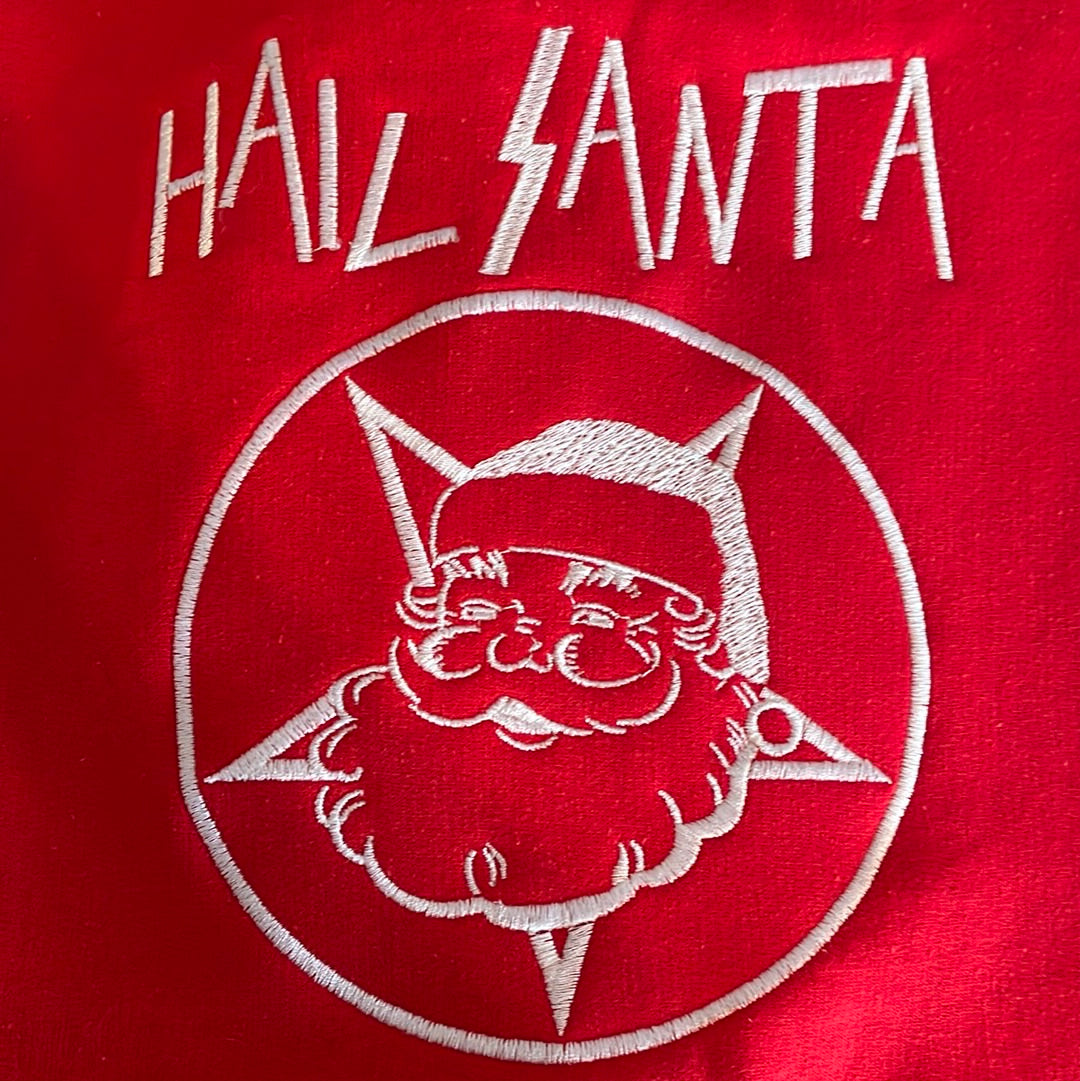 Hail Santa Embroidered Holiday Sweatshirt