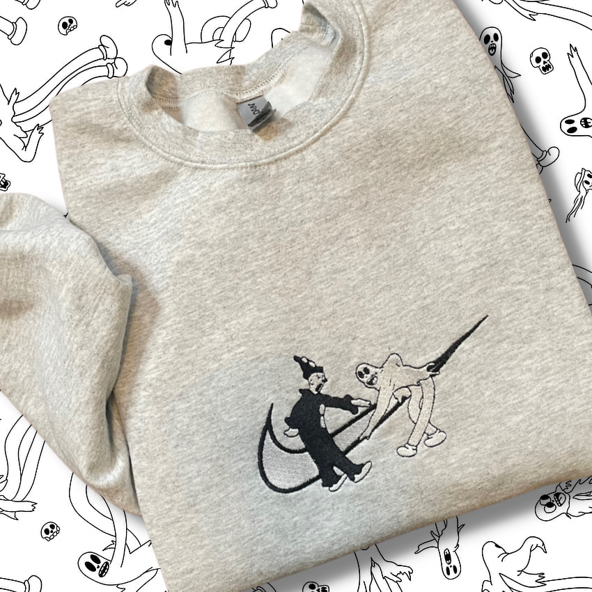 Koko The Clown Ghost Embroidered Crewneck Sweatshirt
