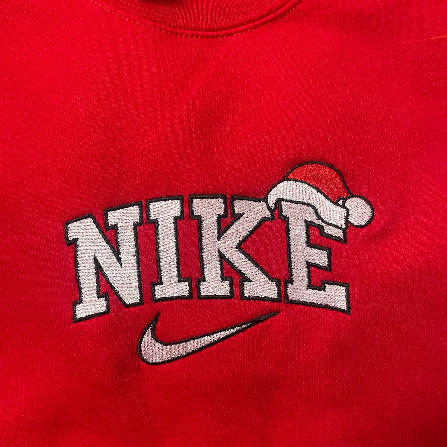Santa Cap Embroidered Crewneck Sweatshirt