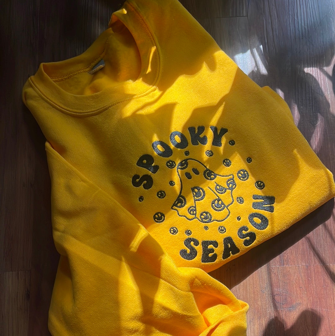 Spooky season embroidered crewneck sweatshirt