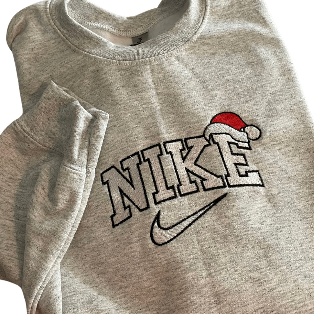 Santa Cap Embroidered Crewneck Sweatshirt