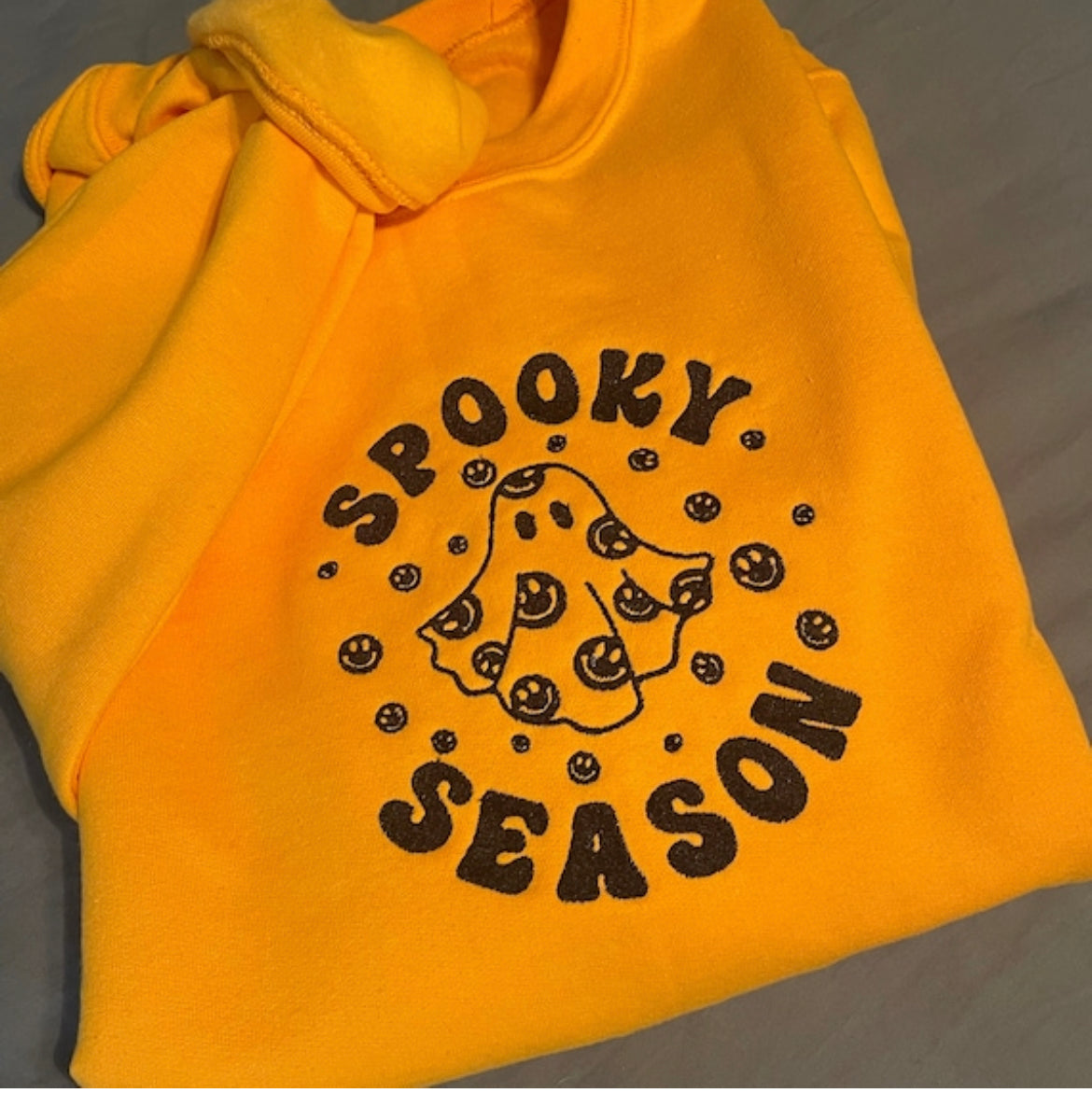 Spooky season embroidered crewneck sweatshirt