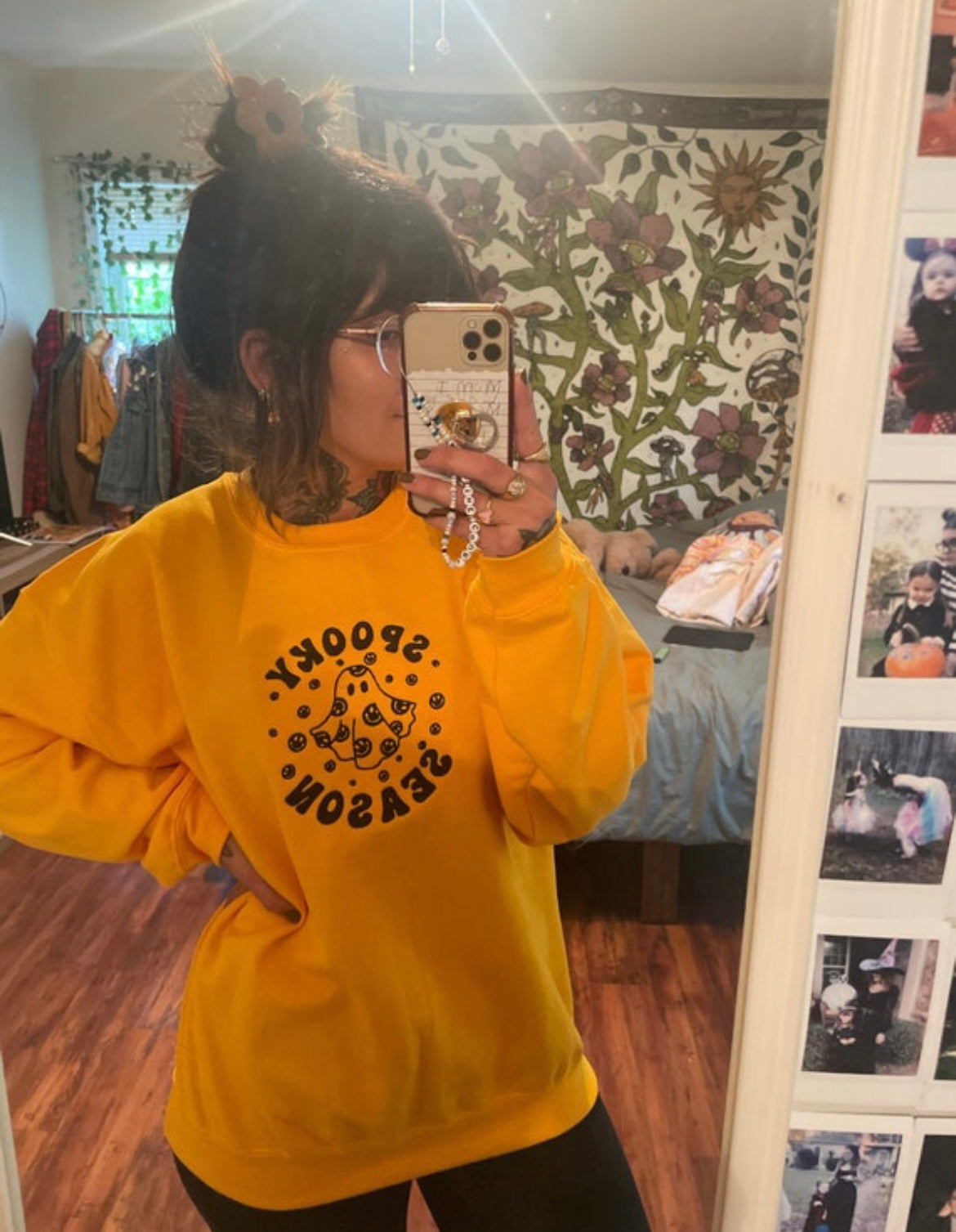Spooky season embroidered crewneck sweatshirt