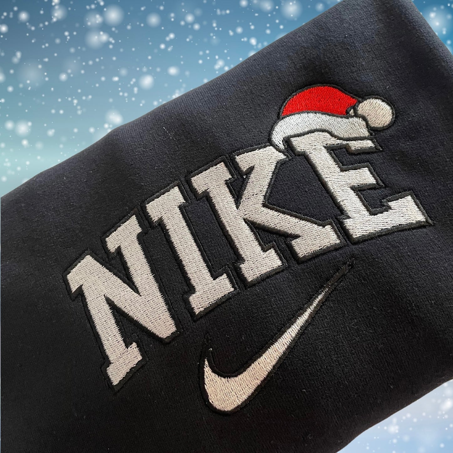 Santa Cap Embroidered Crewneck Sweatshirt