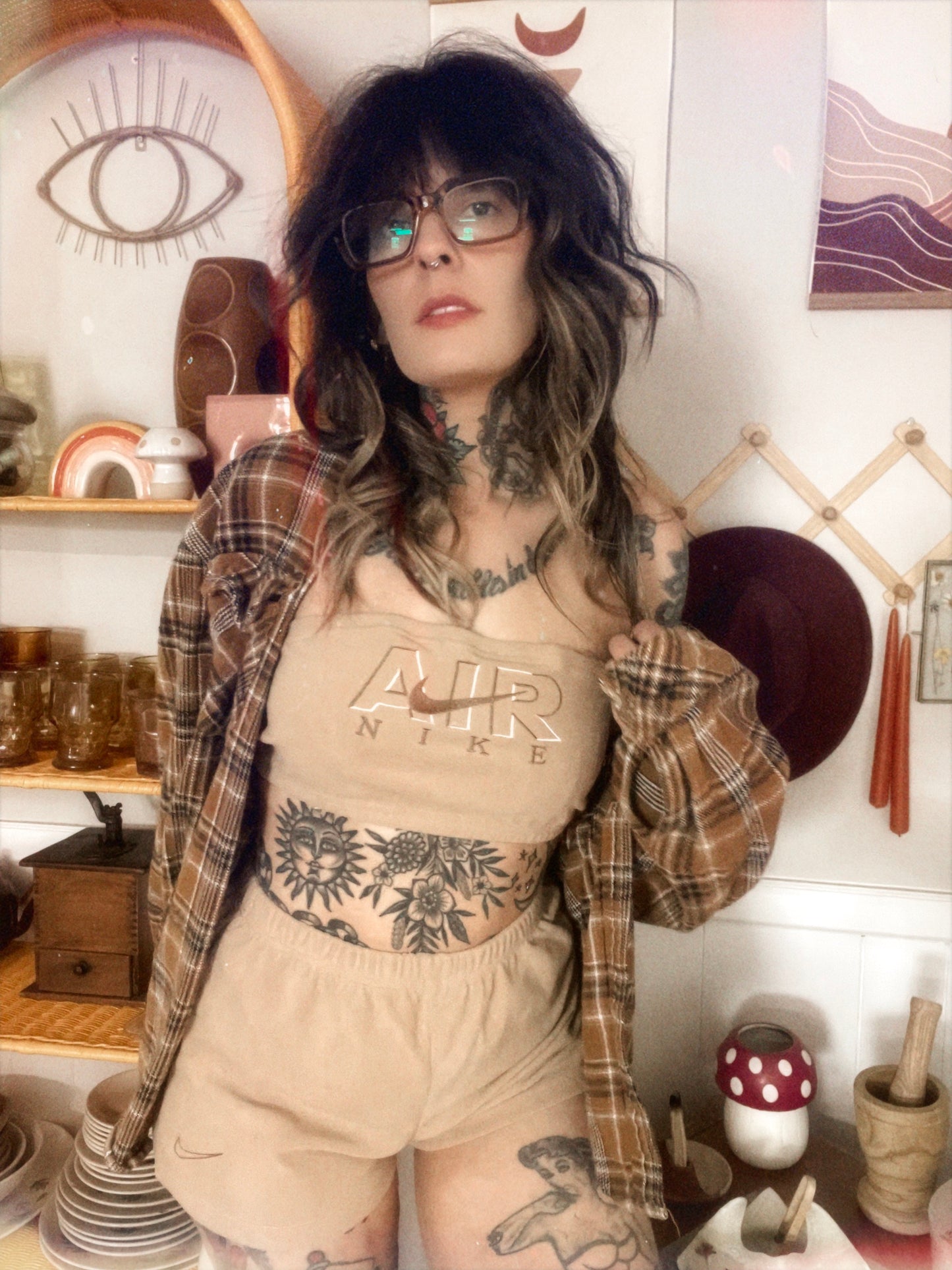 1:1 Nude Two Piece Check Set