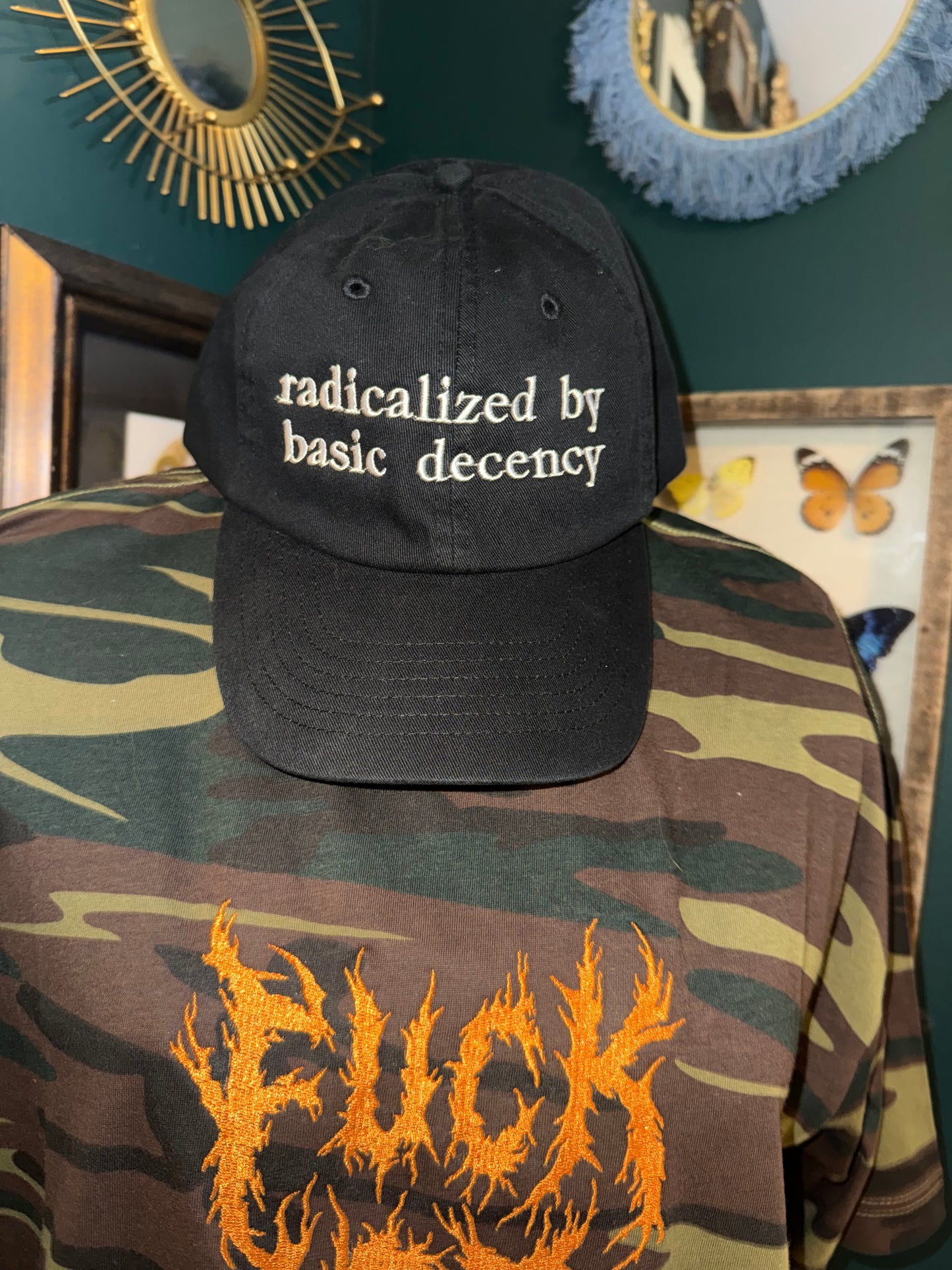 Radicalized by Basic Decency Embroidered Dad Hat