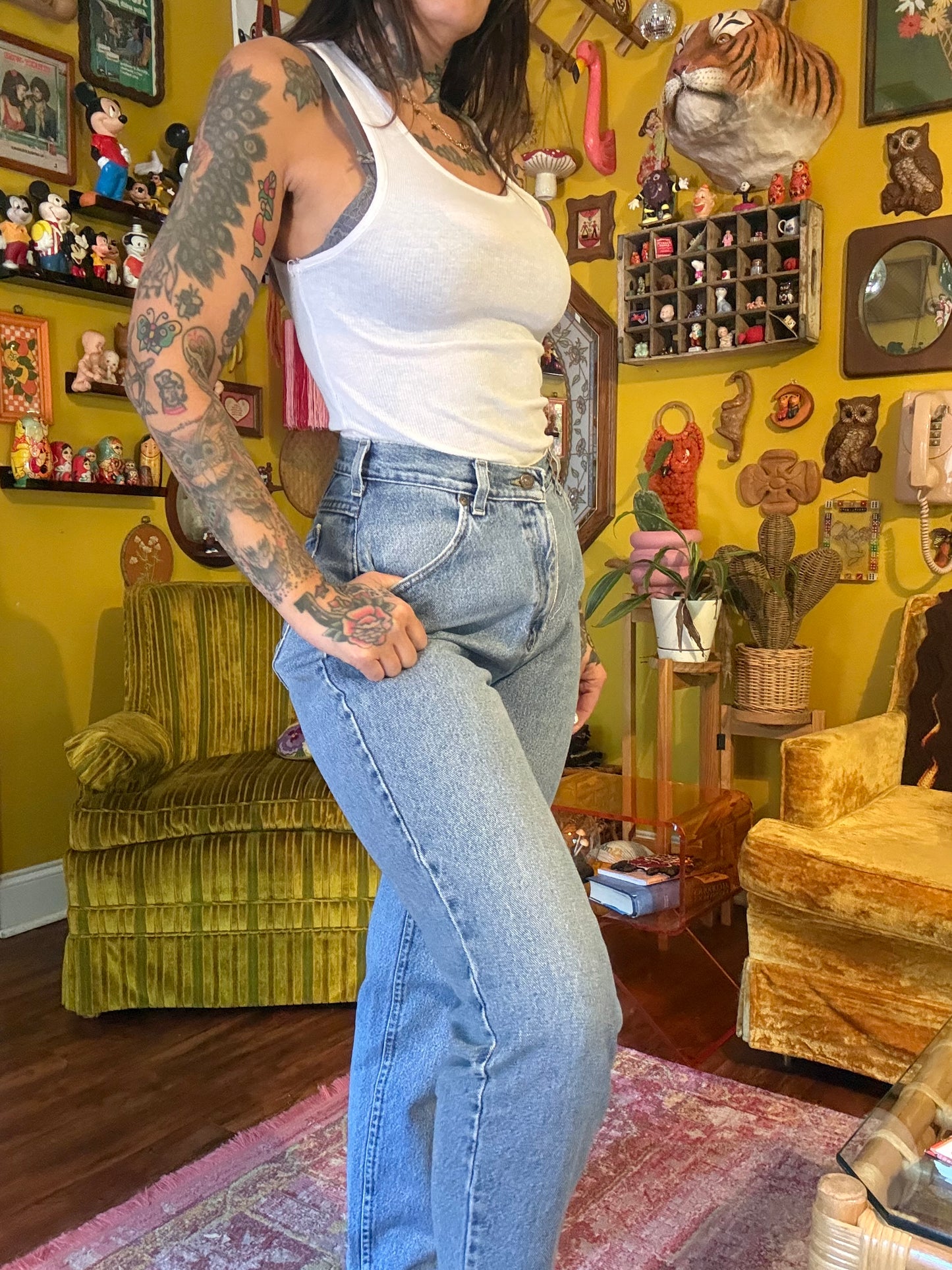 Marlboro 27" Embroidered Vintage Lee Denim Jeans