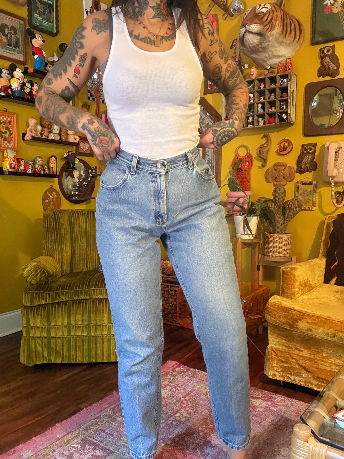 Marlboro 27" Embroidered Vintage Lee Denim Jeans
