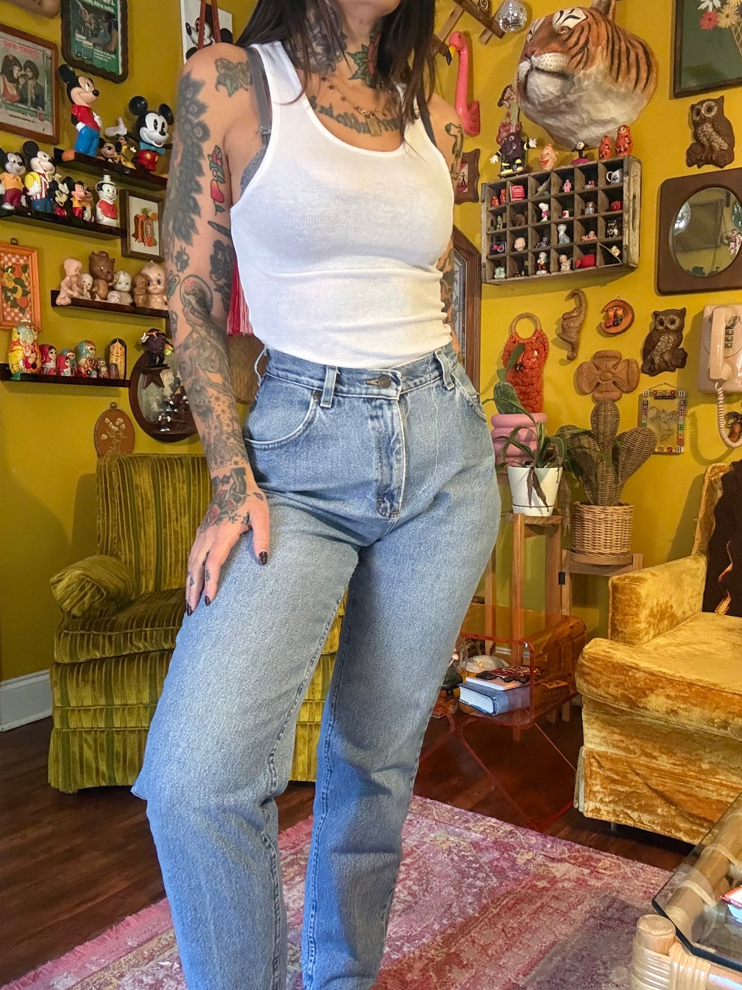 Marlboro 27" Embroidered Vintage Lee Denim Jeans