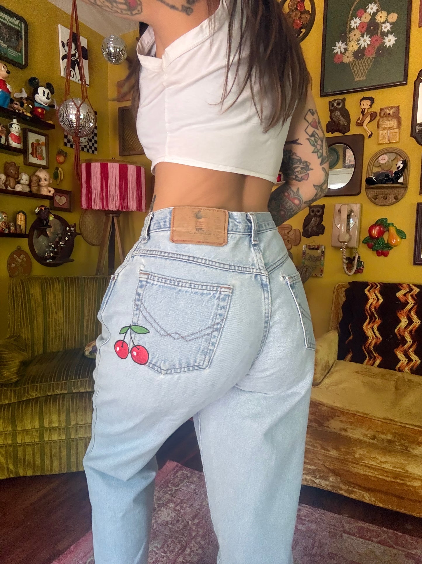 The "Daisy Days" 30" Vintage Gitano Custom Embroidered Jeans