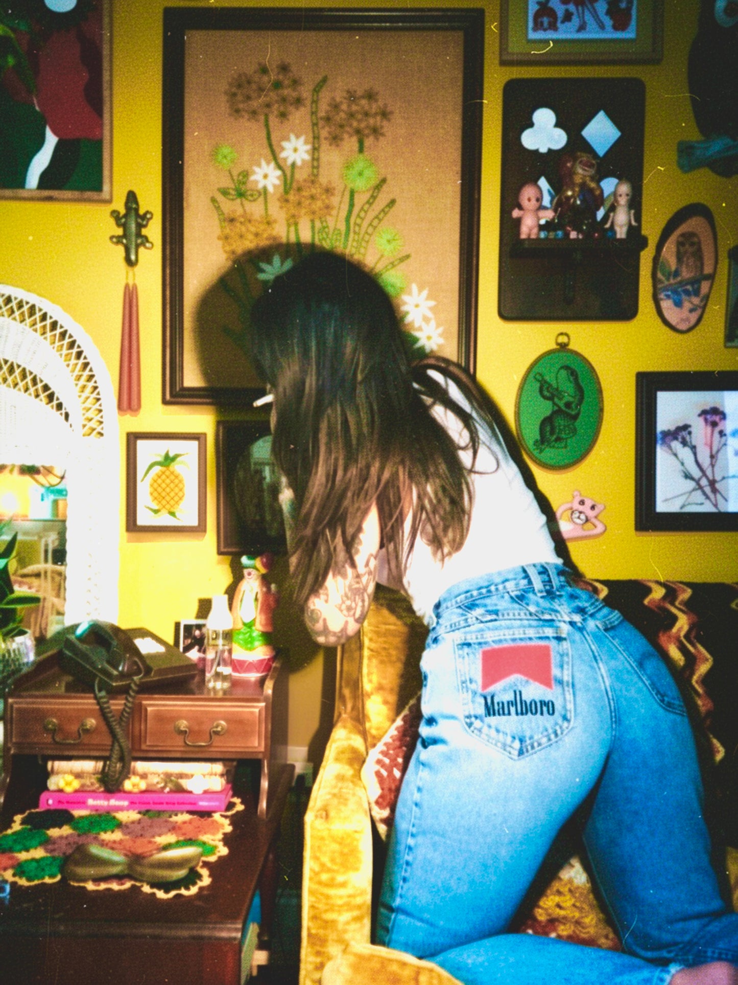 Marlboro 27" Embroidered Vintage Lee Denim Jeans