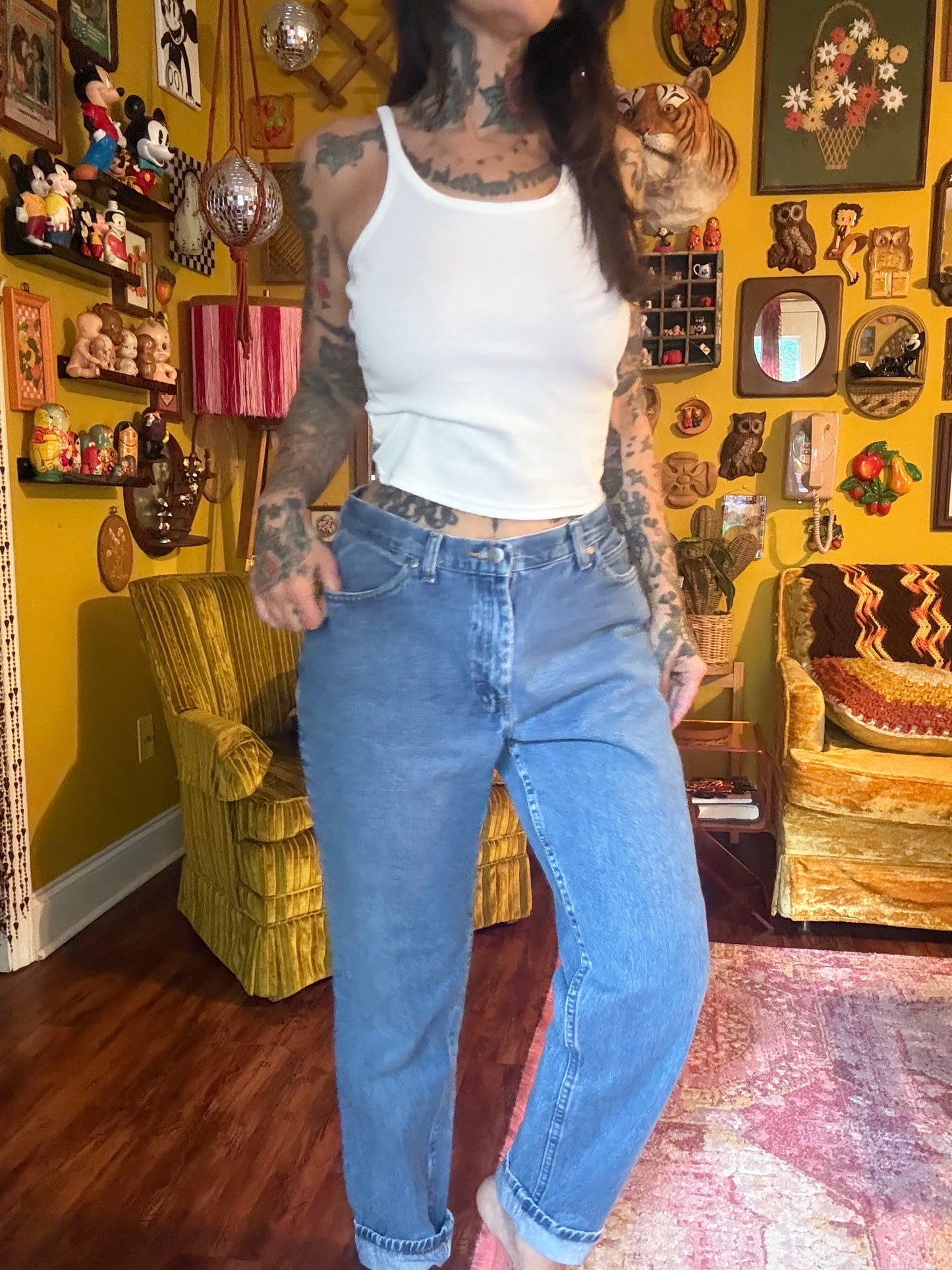 Marlboro 31" Embroidered Vintage Chic Denim Jeans