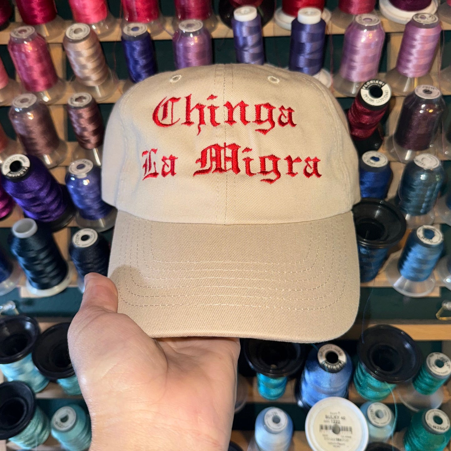 Chinga La Migra Embroidered Dad Hat