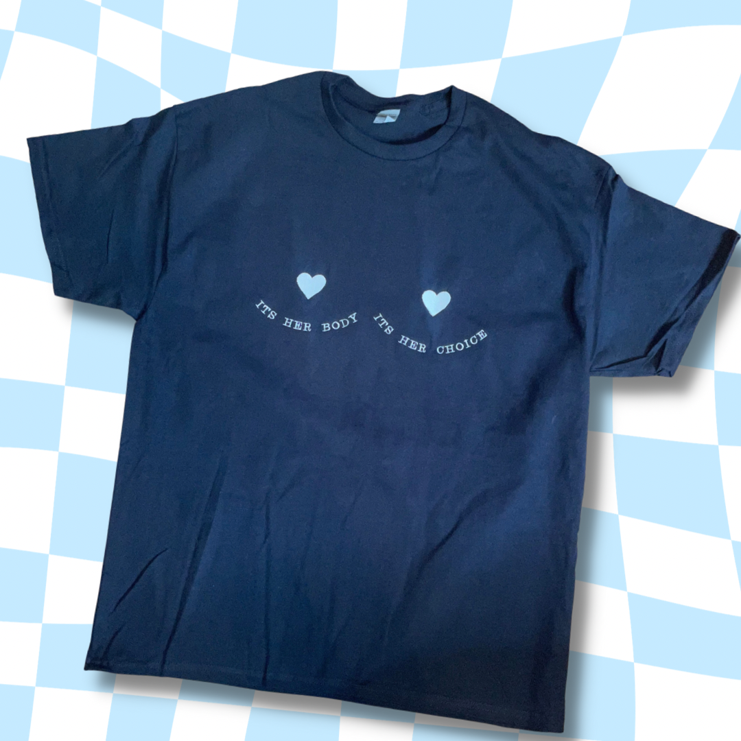 It's Her Body, It's Her Choice Embroidered Unisex T-Shirt