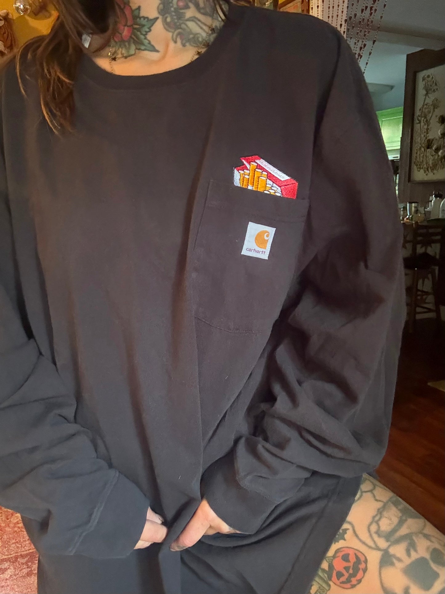 1:1 Repurposed Marlboro Carhartt Longsleeve T-Shirt 2XL