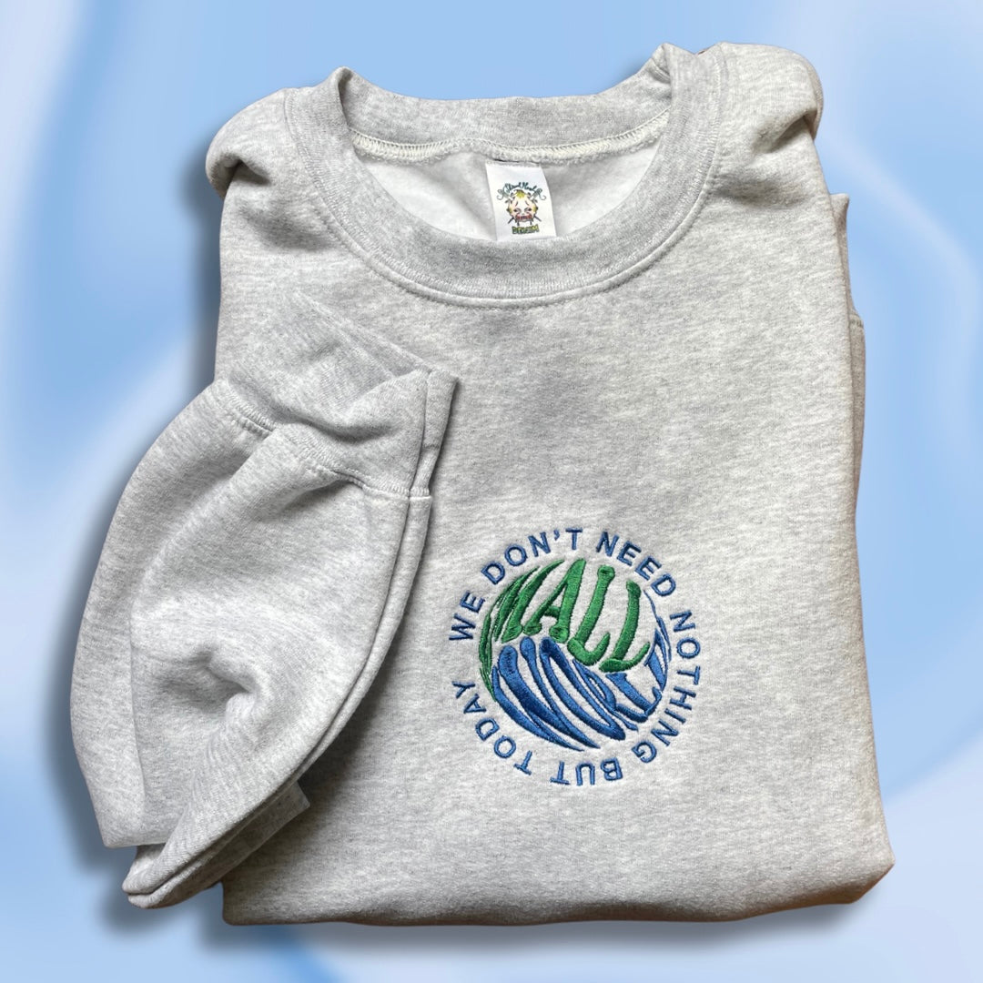 Small World Embroidered Unisex Crewneck Sweatshirt