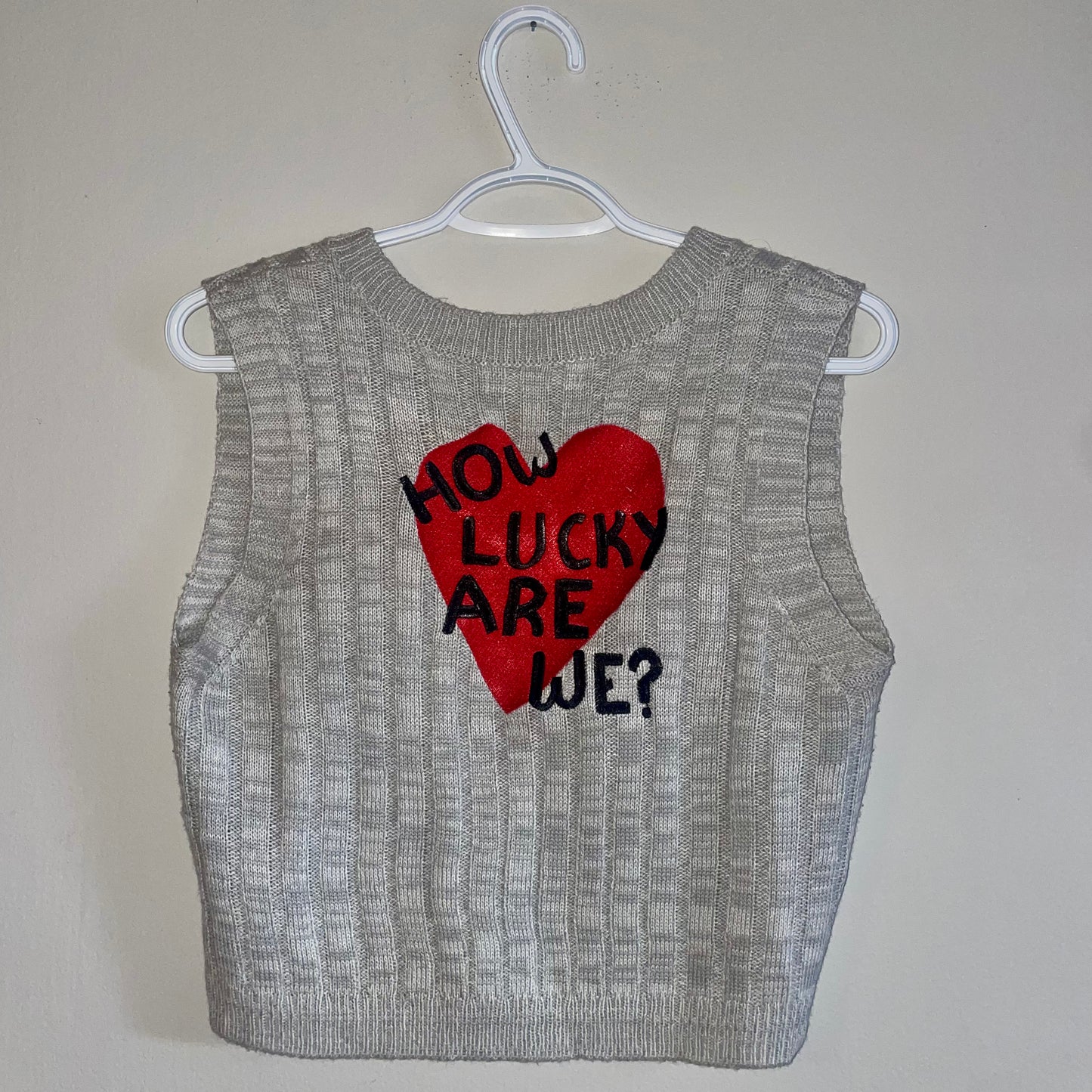 1:1 How Lucky Are We Embroidered Knit Vest