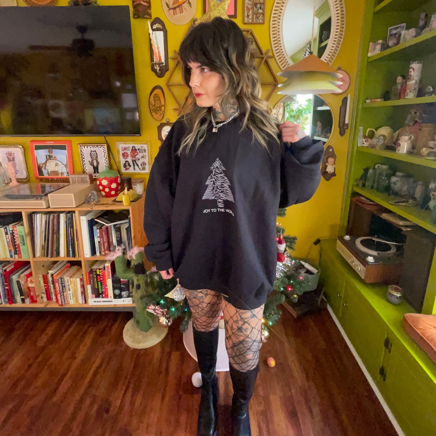 Joy To The World Embroidered Sweatshirt
