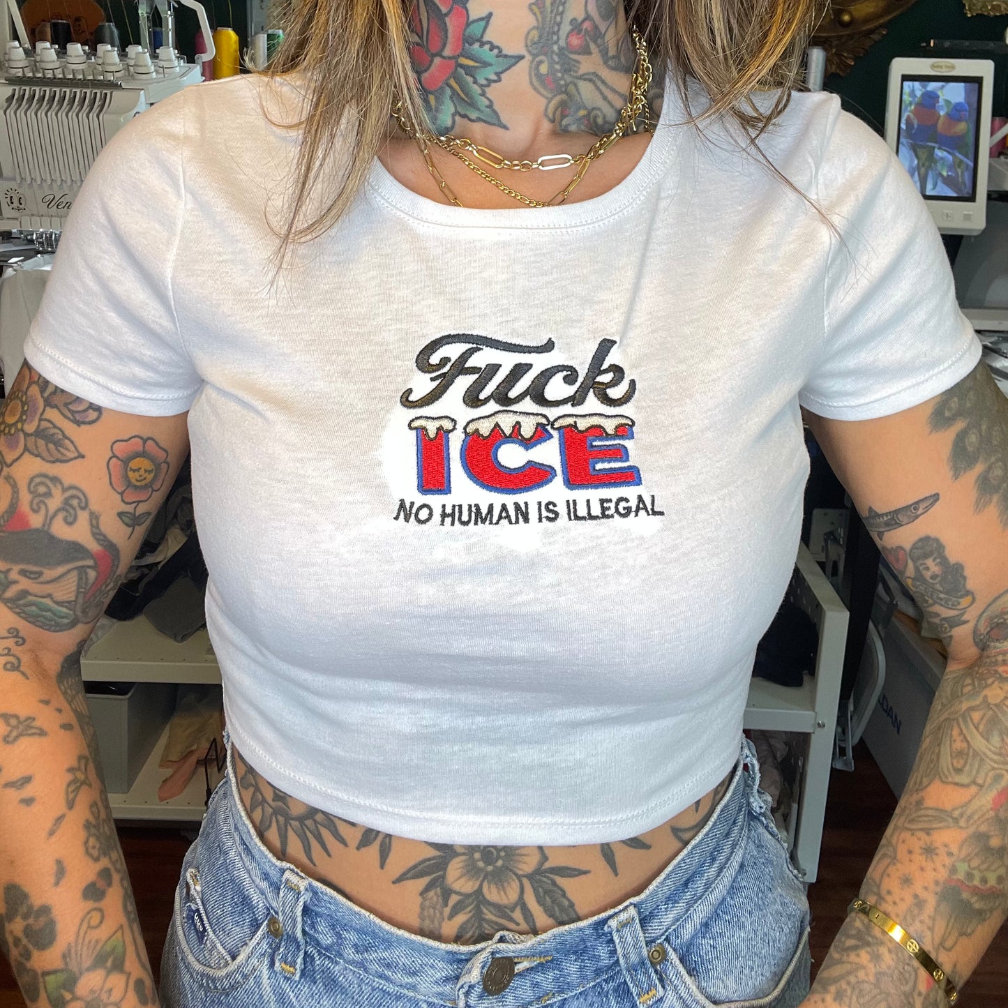 Crush ICE Embroidered T-Shirt or Baby Tee
