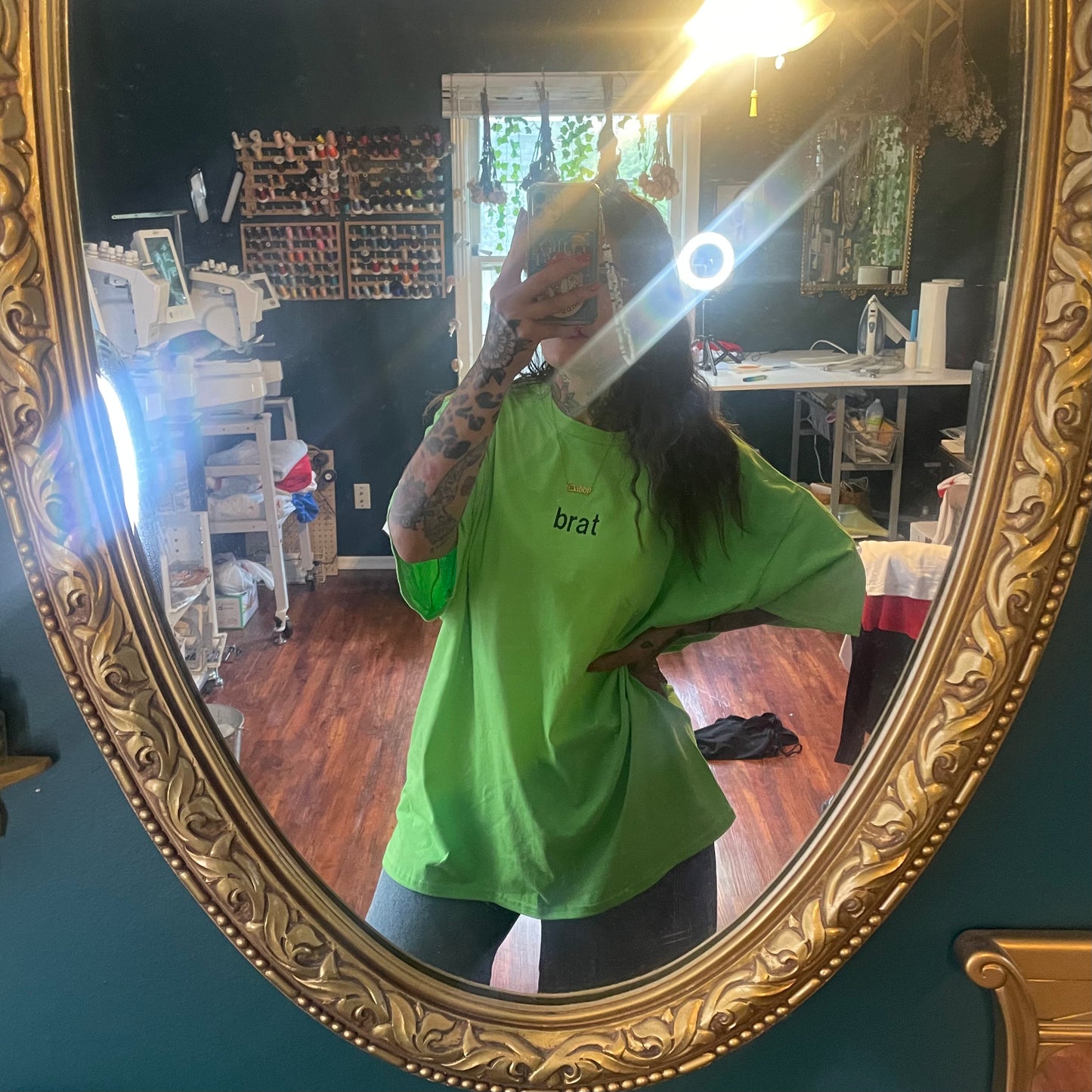 Brat (or custom text)  Embroidered Unisex T-shirt