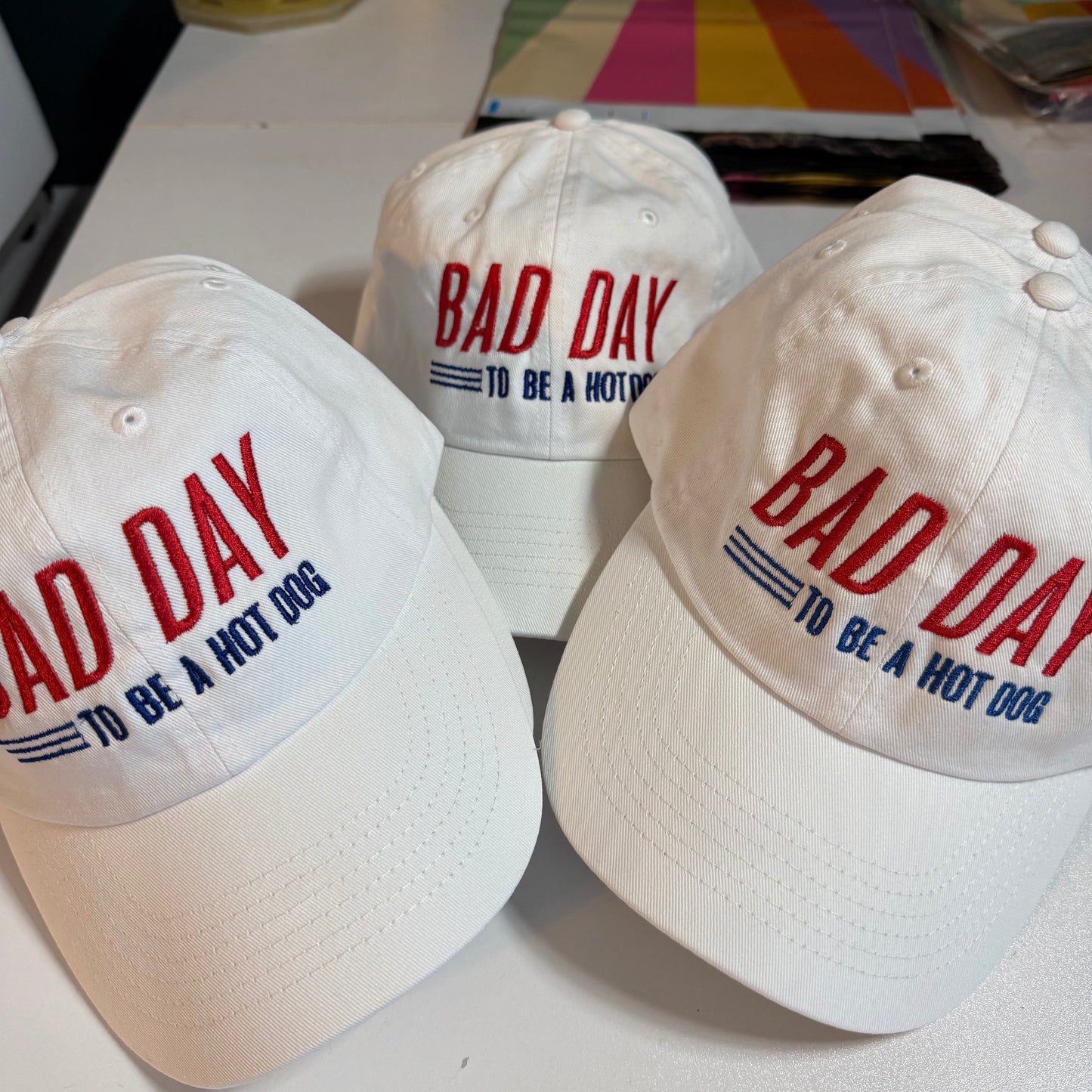 Bad Day To Be A Hotdog Embroidered Dad Hat