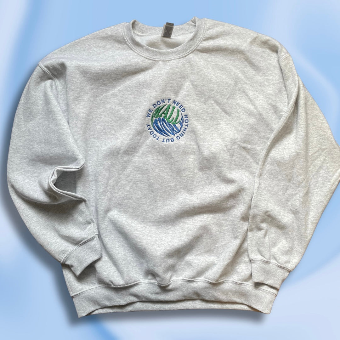 Small World Embroidered Unisex Crewneck Sweatshirt