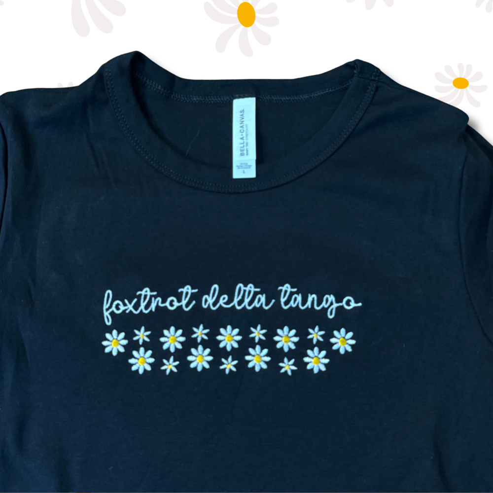 Foxtrot Delta Tango Embroidered Unisex T-Shirt or Baby Tee