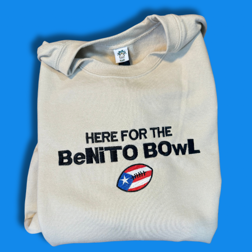 Here For The Benito Bowl Embroidered Crewneck Sweatshirt