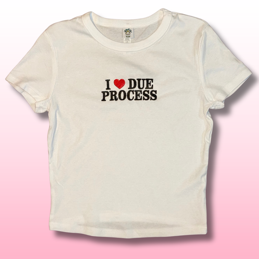 I Love Due Process Embroidered Unisex or Baby Tee