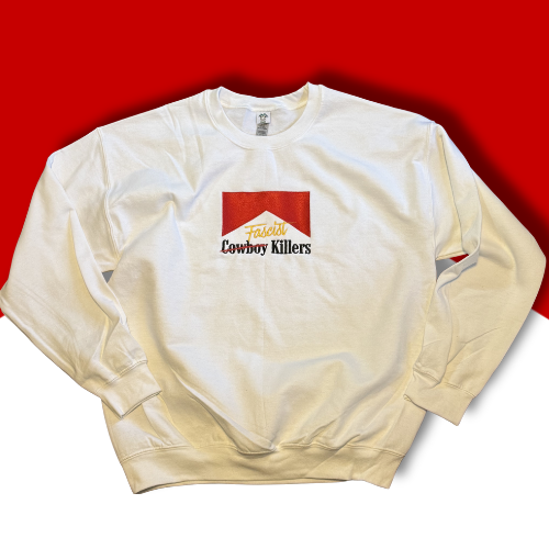 Cowboys Stay, Clowns Go Embroidered Unisex Crewneck Sweatshirt