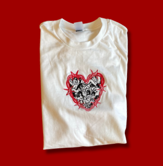 Barbed Heart Embroidered Unisex T-Shirt