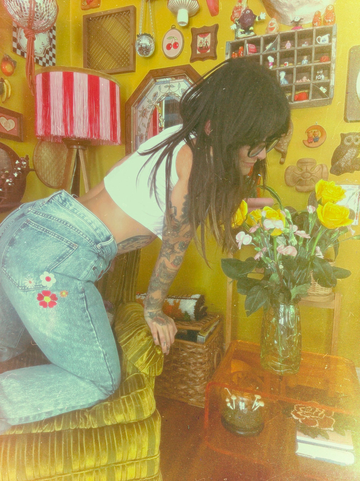 Bloomin' Buns 29" Upcycled Embroidered Jeans