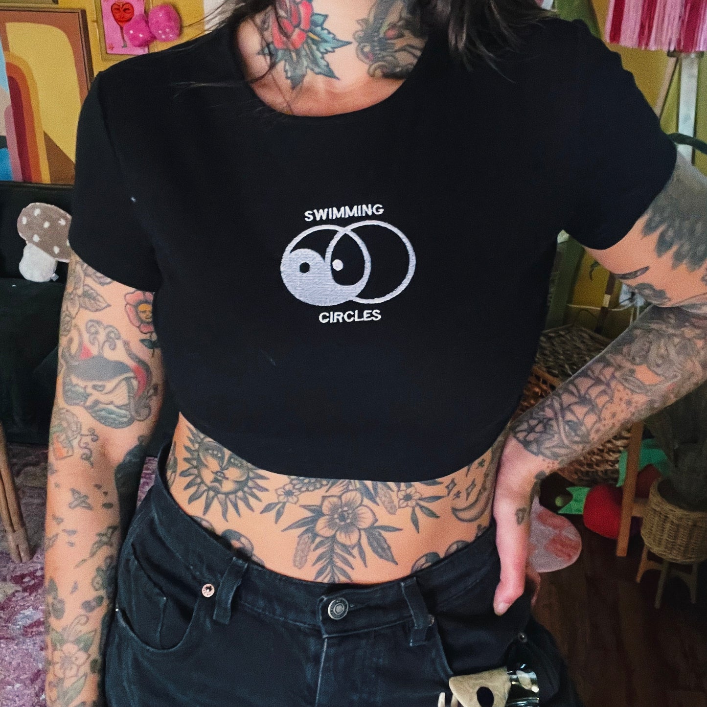 1:1 Swimming/Circles Crop Top
