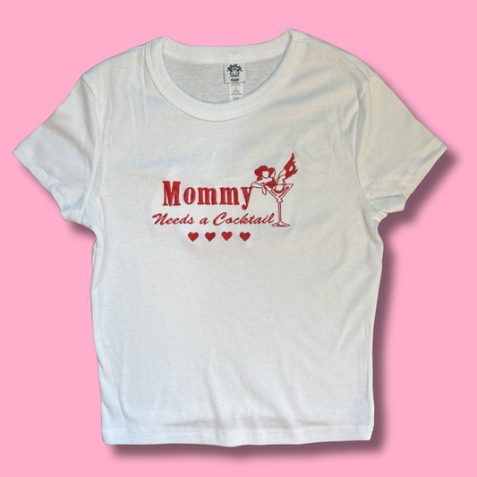 Mommy Needs A Cocktail Embroidered Unisex or Baby Tee